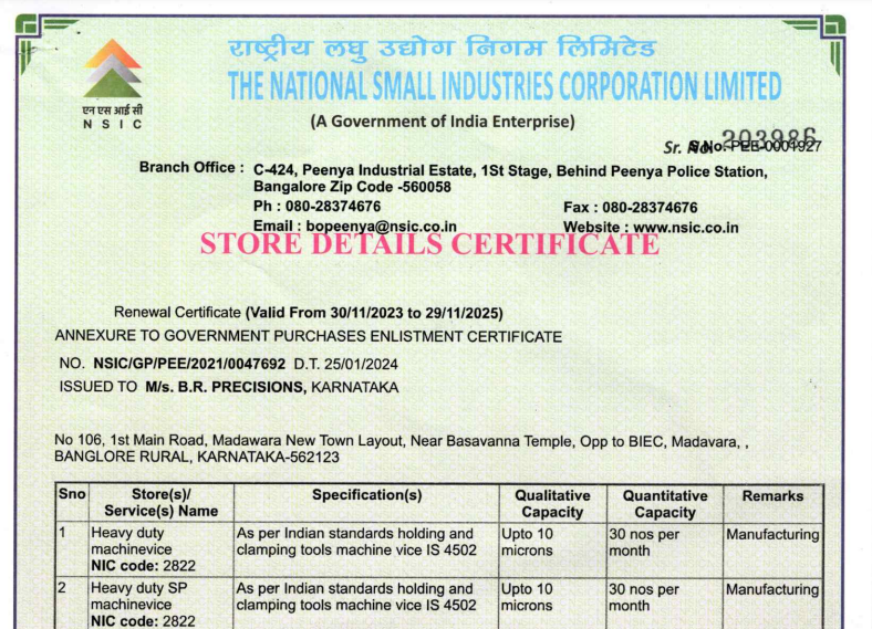 NSIC Certificate
